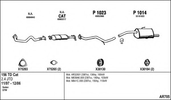 FENNO AR705 Exhaust System